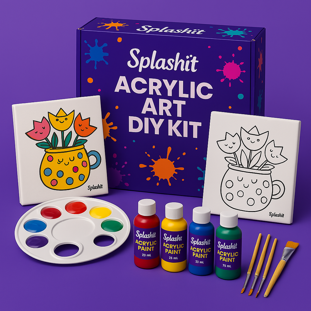 Acrylic Art Kit - Pre Outlined Canvas